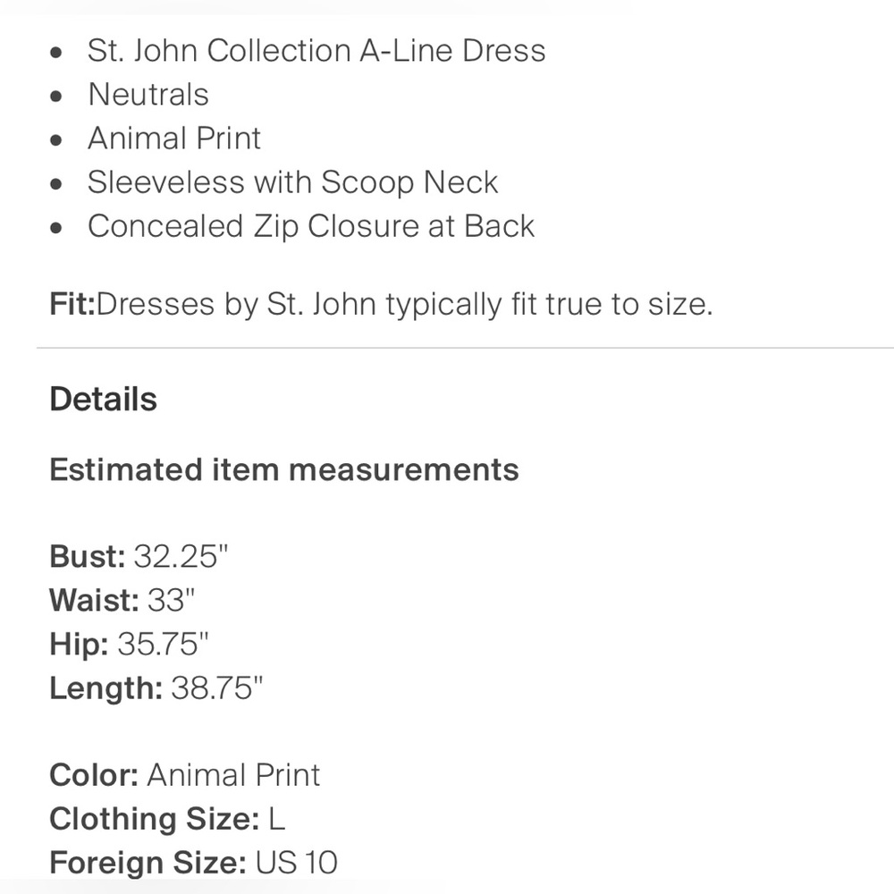 St. John Black and Gray Snake Print Dress - Picture 5 of 5